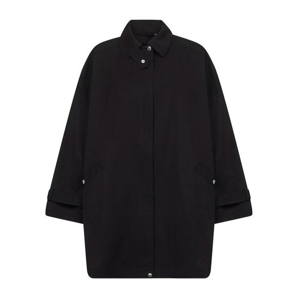 Toteme Women Black Organic Cotton Oversized Trench Jacket